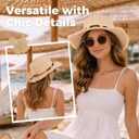 ACUSHLA Straw Sun Hat for Women Wide Brim Vintage Boater Summer Beach