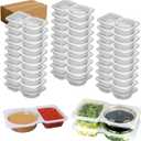 33pcs Double Compartment Condiment Container With Lids - Reusable Snack Pack Containers for Condiment, Dip, Sauce, and Dye