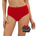 Leoparts Period Swimwear Leakproof Bikini Bottoms Black High Waisted Coverage Swimsuit Bottom for Girls Teens Women XL