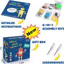 STEM Robotics Kit 6 Set Science Experiments Project Activities Toys for Kids 4-8 8-12 Engineering Building Electronic Motor Robot Kid Craft Boy Girl 5 6 7 8 9 10 12 Year Old Outdoor Toy