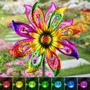 Solar Wind Spinners Outdoor with Lights Sunflower Garden Outdoor Decor Yard Lawn Art Decor for Patio Kinetic Windmills Unique Gifts for Friends and Family 60.63'' H x 13.38'' Dia 360 Rotation