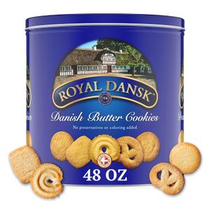 Royal Dansk Butter Cookies, Assorted Snacks Made with Real Butter, 48 Oz (EXP 05/04/28)