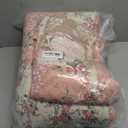 NEWLAKE Quilt Set Queen Size, Cotton Patchwork Pink Floral Quilt Sets, Real Stitched Embroidery Bedspread Lightweight and Breathable for All Seasons, Soft Quilted with 2 Pillow Shams