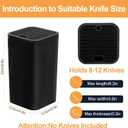 Knife Block Without Knives, 3 In 1 Universal Kitchen Knife Block Holder With Scissors Slot and Sharpening Rod, Detachable Knife Storage Organizer for Counter Space-Saving (Black)