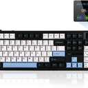 EPOMAKER X Aula F108 PRO Wireless Gaming Keyboard with Screen, 8000mAh Battery, 104 Hot-Swappable and Programmable Keys and Knob, RGB Backlight, for Mac/PC/Android (Blue&White&Black)
