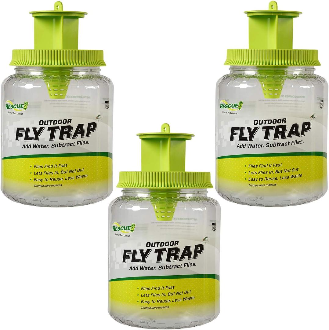Rescue! Outdoor Fly Trap - Reusable - 3 Traps