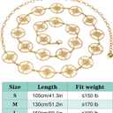 Glamorstar Chain Belts for Women Hollow Metal Waist Chain Belts Dress Belt for Her (Gold)