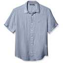 Nautica Mens Short Sleeve Solid Linen Button Up Shirt (M, 1bw)