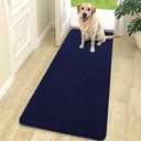 OLANLY Dog Door Mat for Muddy Paws 70x24, Absorbs Moisture and Dirt, Absorbent Non-Slip Washable Doormat, Quick Dry Chenille Mud Mat for Dogs, Entry Indoor Entryway Carpet for Inside Floor, Navy Blue