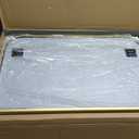 Gold Wall Mounted Bathroom Mirror - 36 x 24 Inch Round Cruved Top Right Angle Bottom Wall Mirror, Aluminum Metal Framed, Decor for Living Room, Bedroom, Fireplace, Mantle, Entryway