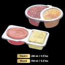 3 x 32 Sets Double Compartment Condiment Container, Disposable 2 Compartment Snack Containers with Lids, Reusable Plastic Double Condiment Containers for Salad, Sampling, Dipping SauceTravel Snack