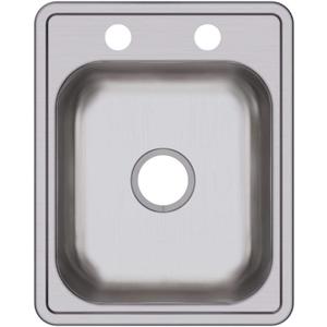 Elkay Dayton D117212 Single Bowl Top Mount Bar Sink, 17 x 21, Stainless Steel