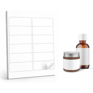 Dashleigh Small Bottle Labels Waterproof, 120 Blank Printable Vinyl Stickers 4x1.5 Inch for 2oz and 4oz Bottles - Wraparound Label Sheets for Spray Bottles, Essential Oils, Cosmetics, Small Business