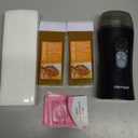 Digital Honey Wax Kit for Women's Hair Removal - Roll On Warmer with 2 Cartridges and 100 Wax Strips (Black)