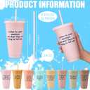 Skylety 32 Pcs Employee Appreciation Week Gift Bulk 24oz Inspirational Plastic Cup Tumbler with Straw Lid Staff Team Appreciation Gift Reusable Cup for Coworker Employees Volunteer 