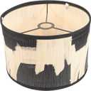 Uonlytech Bamboo Lamp Shade, Vintage Drum Lampshade Chandelier Lamp Cover Replacement Light Accessory for Pendant Floor Light, 30X30x20CM (As Shown)