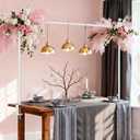 Over The Table Rod Stand with Clamps Adjustable 30"-43" Tall 47"-98" Length White Table Arch Hanging for Wedding Birthday Party Halloween Christmas