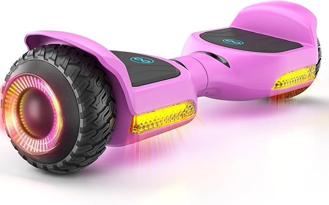 Gyroor Self Balancing Scooter New G13 All Terrain Balancing Scooter with LED Lights, Self Balancing Off Road with Bluetooth for Kids ages 6-12 and Adults (Pink)