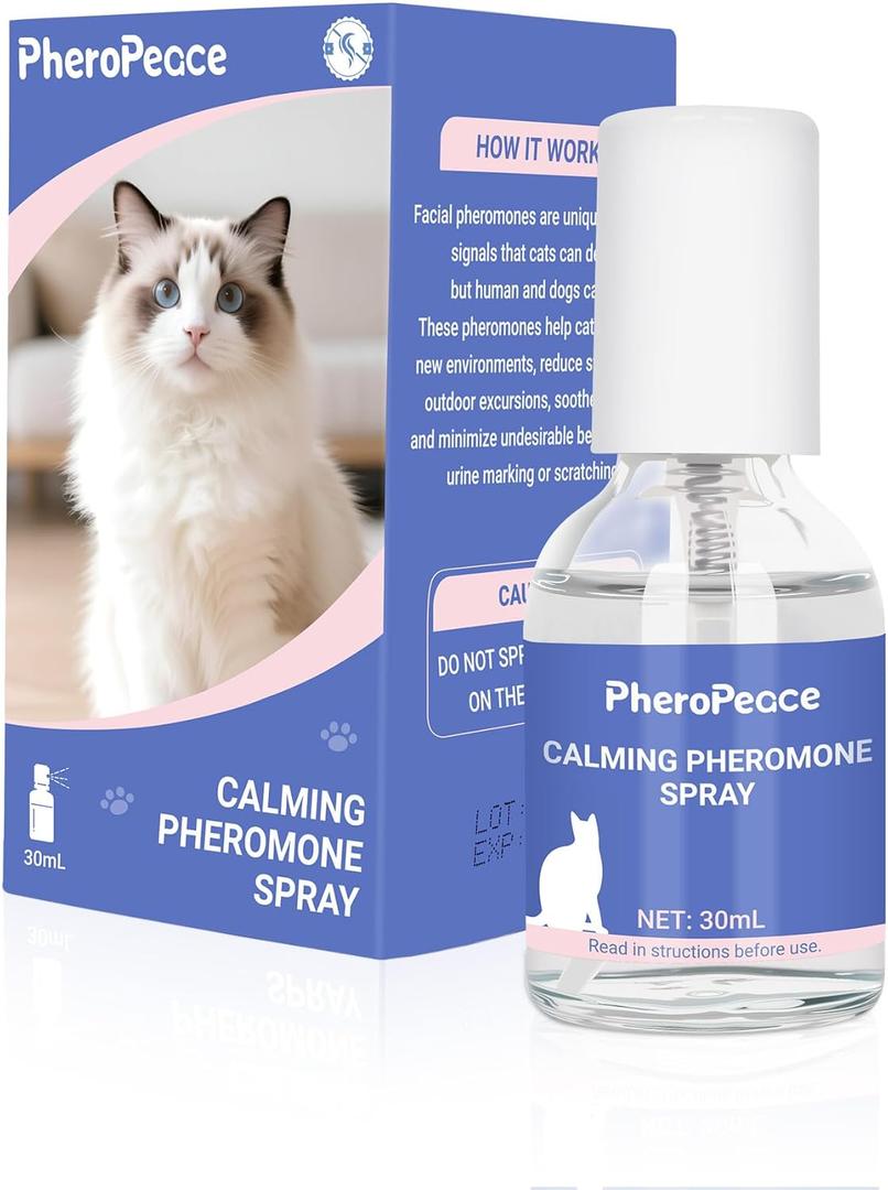 2 x Cat Calming Spray, Pheromone Diffuser Spray for Stress Relief, Reduce Scratching & Spraying, Travel and Home Use (1 PCS)