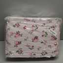 Oversized King Size Quilt Set 128x120 Pink Floral Extra Wide Super King Size Quilted Bedspread Coverlet 3-Piece Garden Style Flowers Reversible Comforter Bedding Set Bed Cover with 2 Pillow Shams | Lightweight Quilt, Cottagecore Quilt, Shabby Chic Floral, Garden Style Flowers, Blue Floral Quilt, Coquette Bedding Set