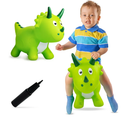 Dinosaur Bouncy Animal for Toddlers 3+, Ride On Dinosaur Hopper Toys for 3+ Year Old Girl Boy Kid First Birthday Gift, Outdoor Indoor Triceratops Hopping Horse Bouncer (Pump Included)