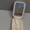 BS-MALL Travel Cosmetic Mirror Case LED Makeup Mirror Storage Case for Eyelash Station Brushes Cosmetic Tools Pink On-the-go Makeup Needs (Pink)