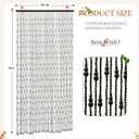 Wood Beaded Curtain 35.5"x75" Doorway Room Divider Handmade Boho 38 Strands Bead Curtain for Hippie Bedroom, Living Room & Home Decor, Black Color
