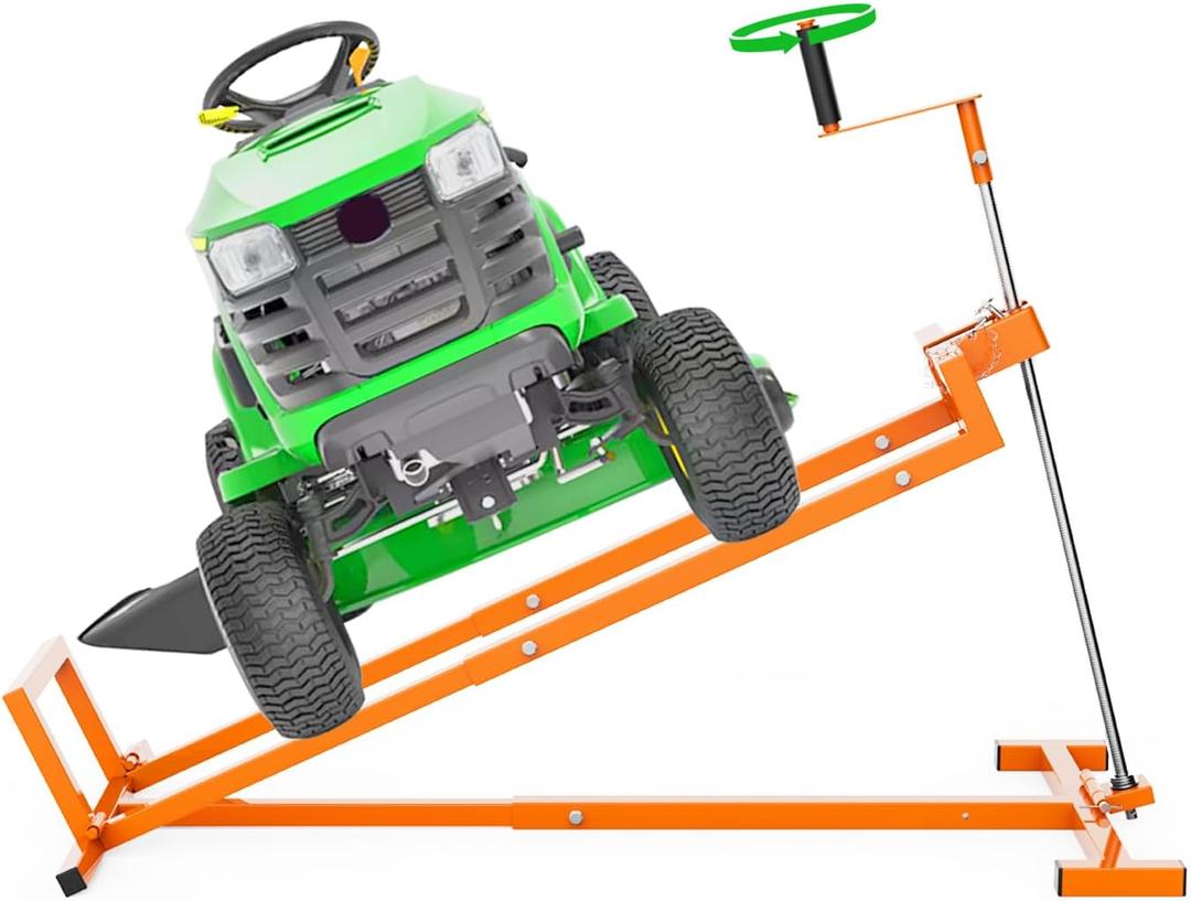 Lawn Mower Lift Jack - Lifting Platform 882 lbs Capacity for Lawn Mowers & GardenTractors with Manual & Power Tool Handles