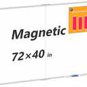 Magnetic Whiteboard Dry Erase Board for Wall, 72" X 40" Hanging Wall-Mounted White Board, Silver Aluminium Frame