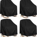 Patio Rocking Chair Cover 4 Pack, Fits (27.5"W x 32.5"D x 43"H) Lawn Patio Chairs, 420D Tear-Resistant, UV Resistant, Waterproof for Furniture Covers (Black-4packs)