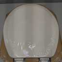Mayfair Cameron Biscuit Toilet Seat, Non Slip Heavy Duty Wood, Easy Clean, Made in USA, Round