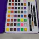 ARTISTRO Watercolor Paint Set, 48 Vivid Colors in Portable Box, Including Metallic and Fluorescent Colors. Perfect Travel Watercolor Set for Artists, Amateur Hobbyists and Painting Lovers (Premium Home)