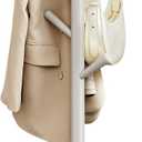 VASAGLE Solid Wood Coat Rack, Free Standing Hall Coat Tree with 8 Hooks, 3 Height Options, for Coats, Hats, Bags, Purses, for Entryway, Hallway, Rubberwood Hooks and Pole, Cappuccino Beige URCR010K01