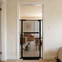 Lumizone Extra Tall Pet Gate 55.12" High Pressure Mounted 30.12"-34.05" Extra Wide (9 Sizes) 1.37" Gap for Cat Dog Stairs Doorway Hallway No Drilling Auto-Close (30.12"-34.05" W, Black)