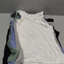 BQTQ 5 Pack Women's Tank Tops Square Neck Sleeveless Ladies Tank Top Undershirts (XX-Large, Black, White, Gray, Cadet Blue, Cornflower Blue)