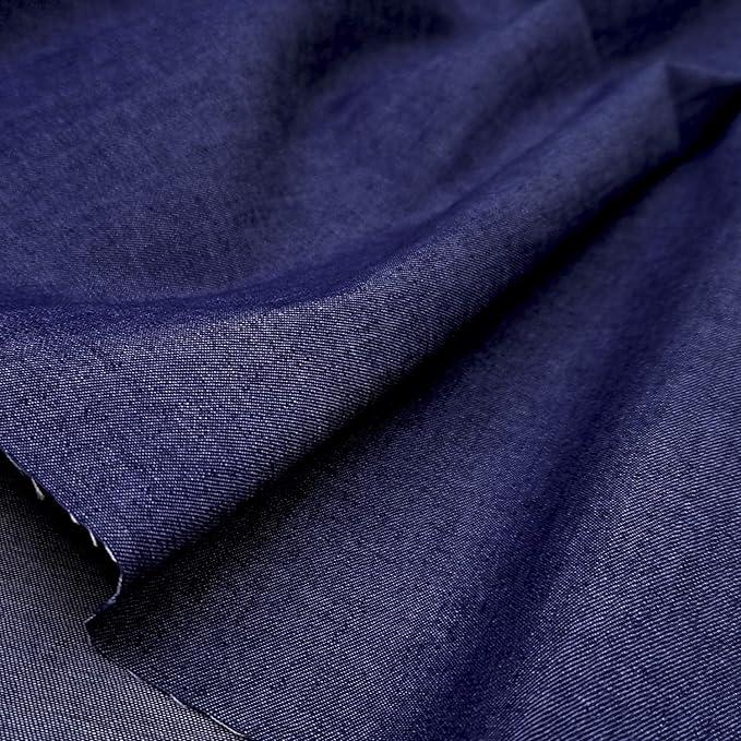 5OZ Cotton Denim Fabric for Sewing 55 Inches Width Entelare(Medium Blue 1Yard) 5OZ Cotton Denim Fabric for Sewing 55 Inches Width Entelare(Medium Blue 1Yard)