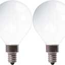 GE LED Light Bulbs, 60 Watt, Soft White, G16 Globe Bulbs, Frosted, Small Base (2 Pack)