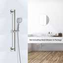 SKOWLL Bathroom Shower Head Slide Bar Wall Mount 26 Inch Shower Slide Bar No Drill, Brushed Nickel Sliding Shower Bar with Adjustable Handheld Shower Head Holder