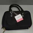 Travel Makeup Bag for Women Fashion Large Capacity Pouch Open Flat Cosmetic Portable Organizer Waterproof Large Opening Storage Toiletry Bags Vertical Free-Standing Brush Holder for Easy Access Black