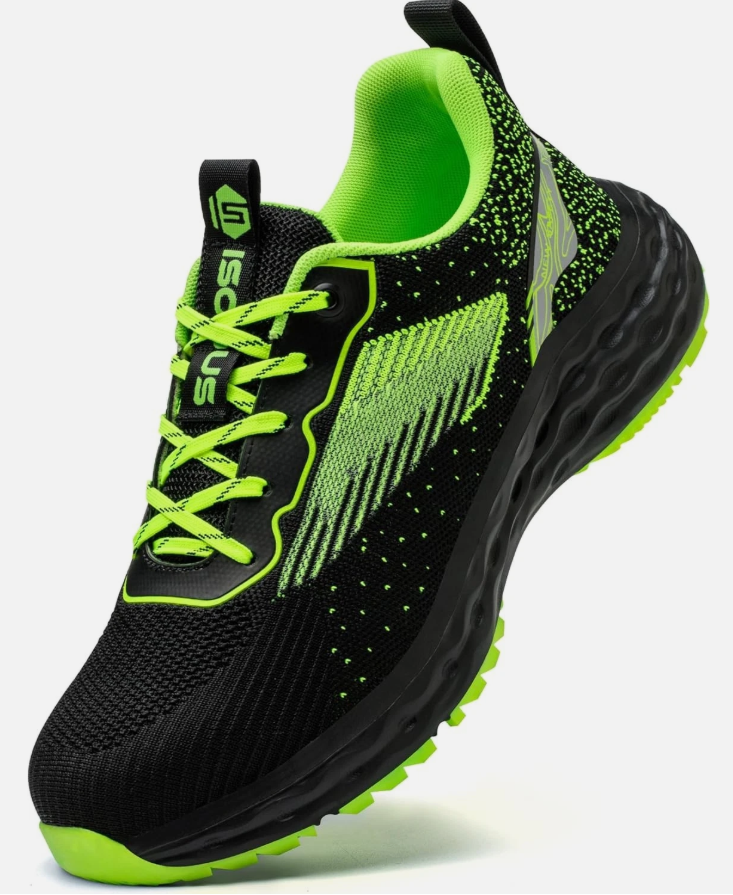 ISOOUS Steel Toe Shoes for Men Non Slip Work Shoes Women Lightweight Comfortable Safety Work Shoes for Men Puncture Proof Steel Toe Sneakers for Construction 41