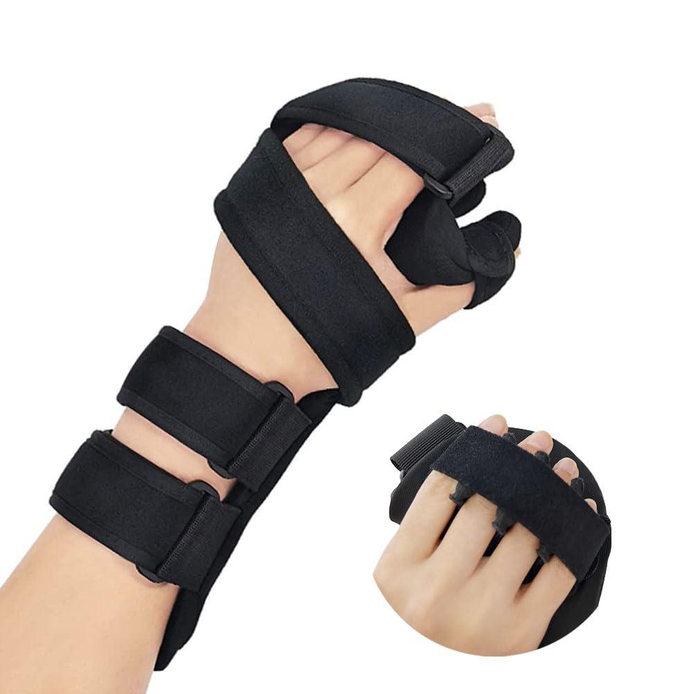 OSK Soft Functional Resting Hand Splint for Flexion Contractures - Stroke Hand Brace by Restorative Medical - Corrective, Supportive Brace for Correction, Comfort & Pain Relief (Small, Left) 