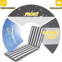 AAAAAcessories Outdoor Chaise Lounge Cushions, Fade-Resistant, Waterproof Patio Furniture Replacement Cushions, 74" x 23" x 3", Gray Cabana Stripe