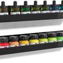 upsimples Acrylic Shelves for Wall Decor, 15" Display Shelf Perfume Organizer for Bathroom, Bedroom, Living Room, Floating Bookshelves for Kids, Black, 2 Pack