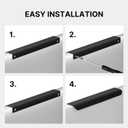 goldenwarm 10 Pack 3 Inch Finger Pulls Black Cabinet Edge Pulls Black Edge Tab Drawer Handles Aluminum Alloy Cabinet Hardware for Kitchen Cupboard
