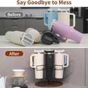 Water Bottle Organizer for Stanley 40 oz Tumbler with Handle, Rotatable Stanley Cup Organizer Holder, Kitchen Organizers and Storage for Cabinet with Non-Slip Pad, Black (Large)