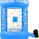 Silipull 5 FT Inflatable Cash Cube Booth Inflatable Money Machine Booth Money Blower Machine Cash Grab for Adults Game Activity Events (No Blower Included) (Blue)