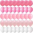 Pink and White Balloons, Pack of 60PCS Dusty Light Pastel Pink White Bow Balloon, Baby Pink Latex Balloon for Girls Women Kitty Birthday Wedding Bridal Baby Shower Cat Theme Party Decorations Supplies