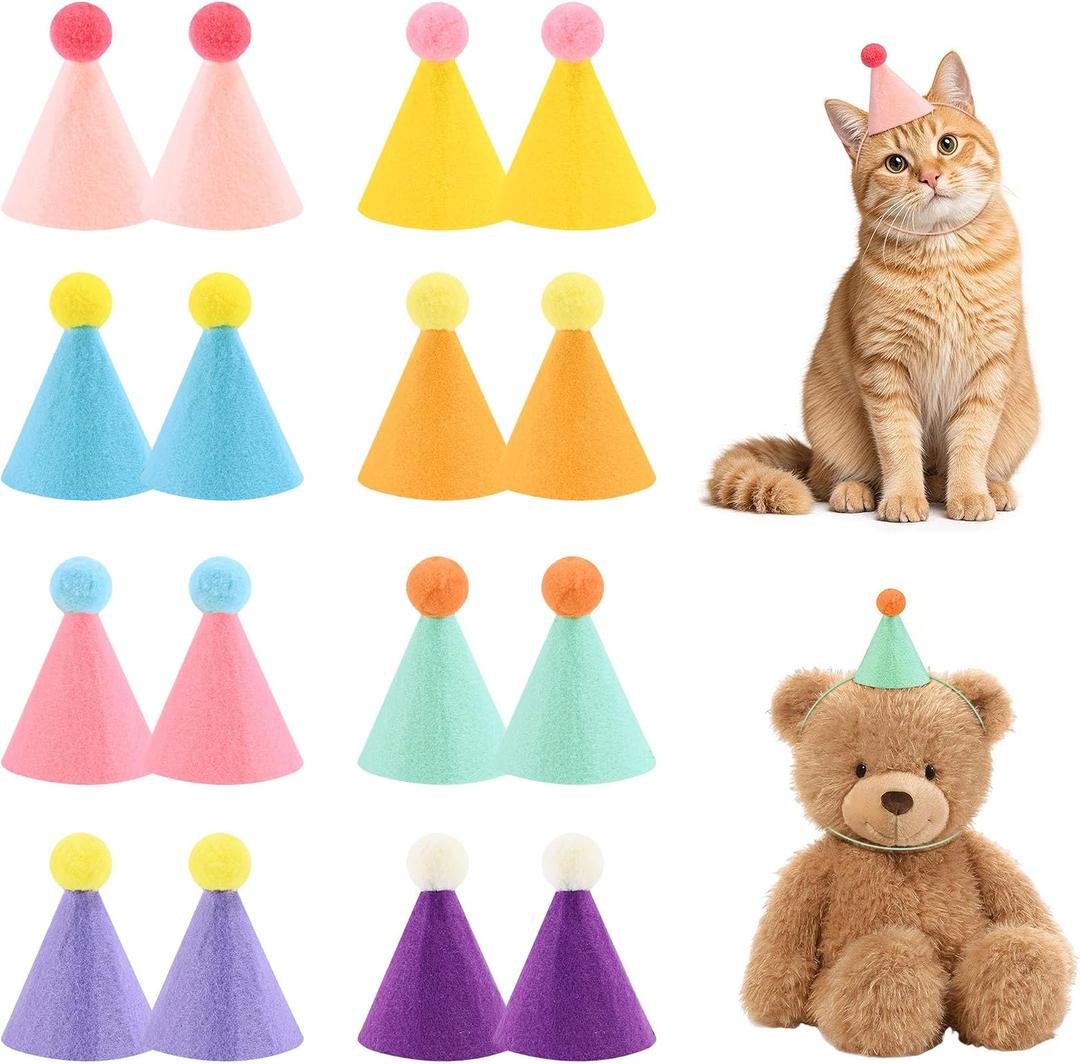 CANREVEL Mini Party Hats for Stuffed Animals Headwear, Birthday Hats