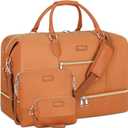 ITIEZY Weekender Overnight Bag for Women - Large Travel Duffel Bag with Shoe Compartment, Gym Duffel Bag Hospital Bag Carry On Tote Bags for Airplanes with Crossbody Bag Toiletry Bag 3Pcs Set