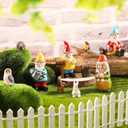 Jetec 10 Pcs Mini Fairy Gnomes Statue Garden Accessories Kit Miniature Garden Resin Gnomes Hand Painted Squirrel Hedgehog Owl Bird and Bucket Ornament for Yard Lawn Home Outdoor Decoration